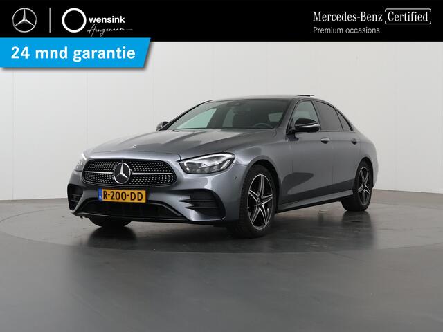 Mercedes-Benz E-KLASSE 200 AMG Line | Night | Burmester | Trekhaak | Panoramadak | Sfeerverlichting | Stoelverwarming |