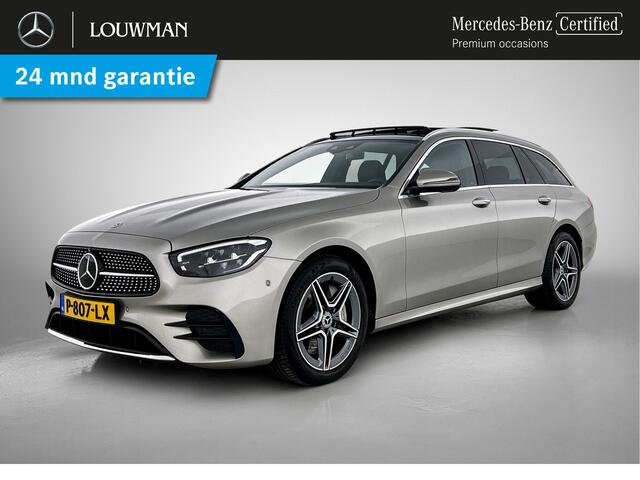 Mercedes-Benz E-estate 300 e AMG-line | Panorama schuif/kanteldak | Trekhaak af fabriek wegklapbaar | Lederen bekleding | Alarm SCM3 | 360gr Camera | Inclusief 24 maanden Mercedes-Benz Certified garantie voor Europa.