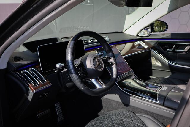 Mercedes-Benz S-KLASSE 500 4MATIC Lang AMG Line | BURMESTER HIGH END 4D | ADAPTIVE CRUISE CONTROL | STOELVERARMING & VERKOELING | MASSAGE | LANG | LEDERE DASHBOARD | STUURVERWARMING | 360 CAMERA | SFEERVERLICHTING | ELEKTRISCHE ACHTERKLEP |