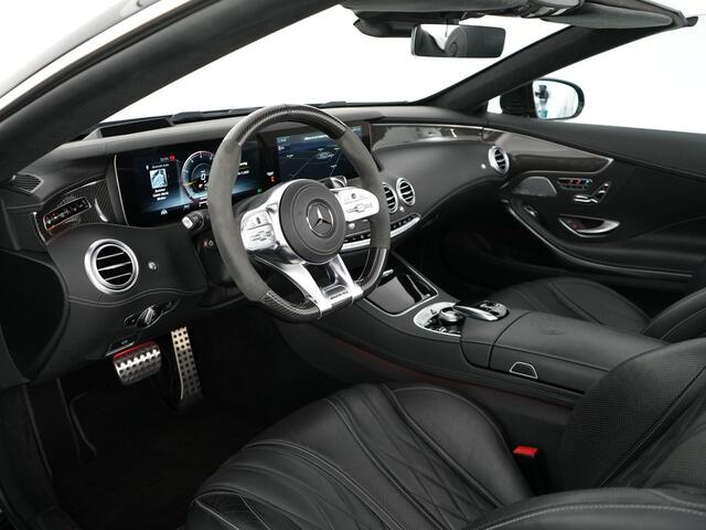Mercedes-Benz S-KLASSE S63 AMG Cabrio 585pk 4MATIC+ Premium Plus |dealer onderhouden|Burmester high-end|keramisch|massage|Airscarf|nightvision|stoelverwarming & verkoeling|memory|360°|head-up|stuurverwarming|carbon interieur|dodehoek|