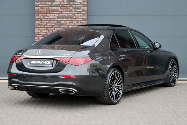 Mercedes-Benz S-KLASSE 580 e 4MATIC Lang AMG Line | Airmatic | Achterasbesturing | Chauffeurspakket | Distronic+ | Memory | Stoelventilatie V+A | Burmester | Soft-Close | Digital Light | Vlakkenverwarming | HUD |