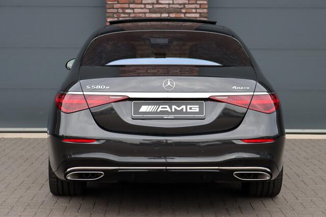 Mercedes-Benz S-KLASSE 580 e 4MATIC Lang AMG Line | Airmatic | Achterasbesturing | Chauffeurspakket | Distronic+ | Memory | Stoelventilatie V+A | Burmester | Soft-Close | Digital Light | Vlakkenverwarming | HUD |