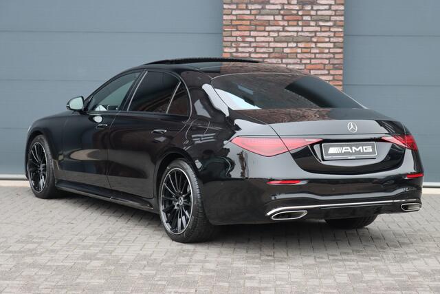 Mercedes-Benz S-KLASSE 580 e 4MATIC Lang AMG Line | Airmatic | Distronic+ | Chauffeurspakket | Memory | Stoelventilatie V+A | Burmester | Soft-Close | Digital Light | Vlakkenverwarming | HUD | Zonweringspakket |