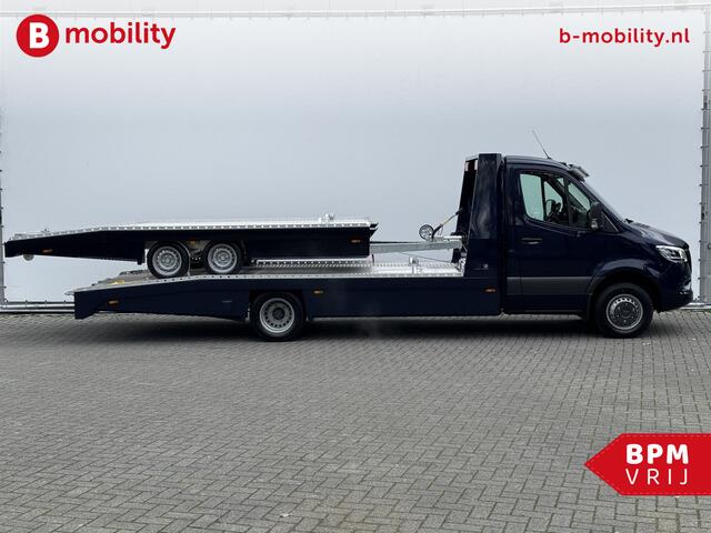 Mercedes-Benz SPRINTER 519 CDI Tijhof AluLiner + Aanhanger Leer Luchtvering NIEUW! MJ.2025 Autotransporter/ Oprijwagen | Lier | 3-Zitplaatsen | AppleCarPlay | DAB | Adaptive Cruise Control | Navigatie | Trekhaak