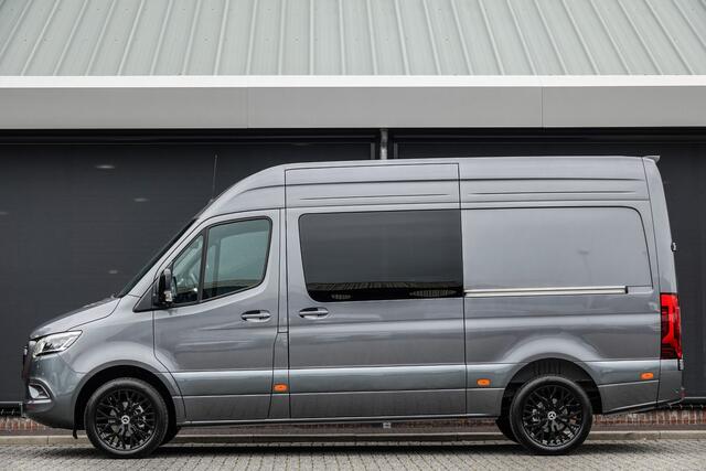 Mercedes-Benz SPRINTER L2H2 319Cdi 190Pk 9G-Tronic | Dubbel Cabine | 5-Persoons | RWD | 2xSchuifdeur | 360° Camera | Selenietgrijs