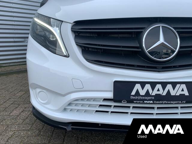 Mercedes-Benz VITO 116 CDI Extra Lang L3 163pk Automaat LMV MaxtonDesign LED Airco Camera Leder-Stuur/Bekleding Diffuser Frontlip CruiseControl Stoelverwarming DYNAMIC Standkachel CarPlay AndroidAuto Trekhaak 12V Laadruimtebekleding Bluetooth VoiceCommand DAB
