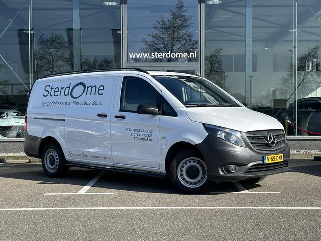 Mercedes-Benz VITO 110 CDI Lang l Zitcomfort pakket | MBUX l Apple Carplay en Android auto l Tweezitsbank voor | Trekhaak | BlueEFFICIENCY pakket | l NL auto l BPM vrij I Parkeerpakket | Regensensor l Dakrails l Sidebars l