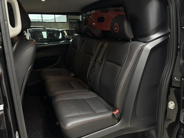 Mercedes-Benz VITO 114 CDI Lang DC Comfort/ AMG-Line/ Trekhaak/ Dubbele Schuifdeur/ Automaat/ Leder/ LED Koplampen/ Apple + Android/ DAB+/ Camera/ 19'' LMV/ Stoelverw./ Navi/ Clima/ Cruise/ PDC V+A/ Extra getint glas.