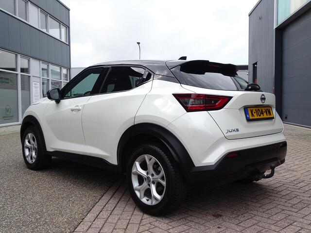 Nissan JUKE 1.0 DIG-T N-Connecta 6-BAK| NAVIGATIE| ACHTERUIT RIJ CAMERA| MULTIMEDIA| AIRCO/ECC| CRUISECONTROL| MULTIFUNCTIONEEL STUURWIEL| PARKEERSENSOREN| TREKHAAK| LM-VELGEN.