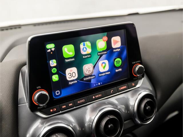 Nissan JUKE 1.0 DIG-T Sport (APPLE CARPLAY, GROOT NAVI, CAMERA, LM VELGEN, ZWART HEMEL, SPORTSTOELEN, LED KOPLAMPEN, GETINT GLAS, CRUISE, NIEUWE APK, NIEUWSTAAT)