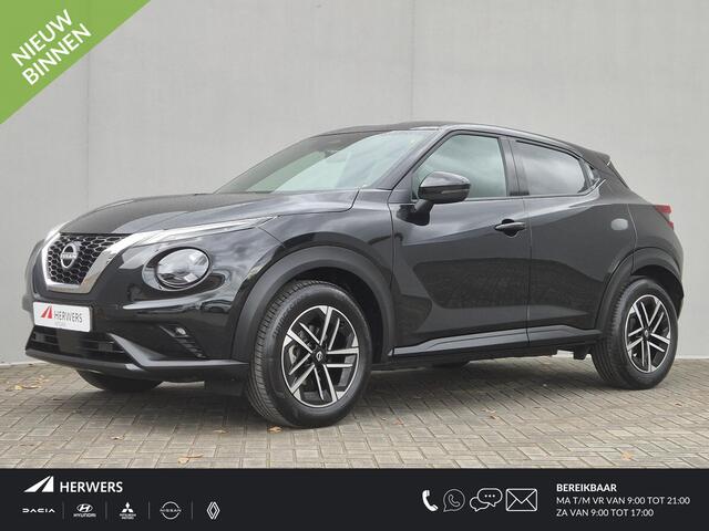 Nissan JUKE 1.0 DIG-T N-Connecta Automaat / Cold Pack / Trekgewicht 1250 kg / Apple Carplay Android Auto / Adaptief CC / Stuur-, Stoel en Voorruit verwarming / Achteruitrijcamera / Keyless Entry/Start / Draadloze telefoon lader /