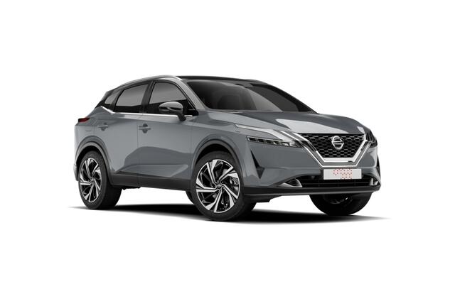 Nissan QASHQAI e-Power 190 1AT N-Design + Panoramisch glazen dak + Cold Pack | 12.3" TFT digitale cockpit | Audiosysteem met DAB, Apple Carplay & Android Auto, USB-aansluiting, stuurwielbediening en 6 luidsprekers | Blind Spot Warning & Intervention (BSW + BSI)