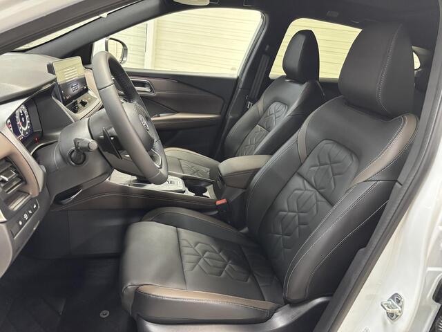 Nissan QASHQAI 1.3 MHEV Xtronic Tekna / Voorstoelen, voorruit + stuurwiel verwarmd / 1800 kg trekgewicht / Panorama dak / Metaalkleur parelmoer / Automatische airco / Rondomzichtcamera / Parkeersensoren voor + achter / Navigatiesysteem / Lichtmetalen velgen 19" / Ledere