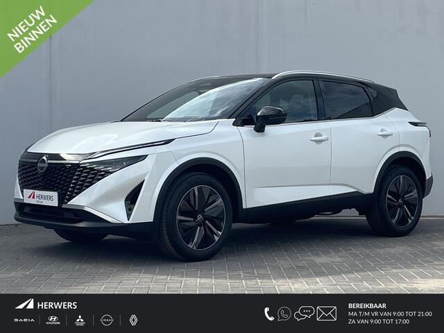 Nissan QASHQAI 1.3 MHEV Xtronic Tekna Automaat / ¤4.000,- Nissan Voorraadvoordeel / NIEUW uit voorraad leverbaar! / Panoramadak / Googlemaps Navigatie / HUD / 360° Camera / Apple Carplay & Android Auto / Elektrische Achterklep / Stuur- en Stoelverwarming voor / Voorruit