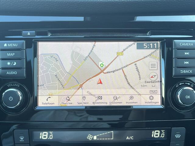 Nissan QASHQAI 1.3 DIG-T Tekna + Automaat / Trekhaak (Trekgewicht 1.500kg) / Panoramadak / Cruise- en Climate Control / Apple Carplay & Android Auto / Keyless Entry & Start / Navigatie full map / Voorruit- en Stoelverwarming / Elektrisch Verstelbare Voorstoelen met gehe