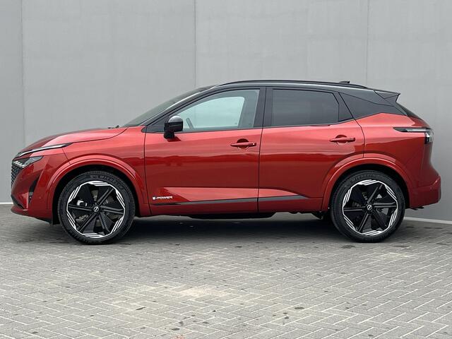 Nissan QASHQAI 1.5 e-Power N-Design / NIEUW uit voorraad leverbaar! / Panoramadak / 360° Camera / Apple Carplay & Android Auto / Navigatie full map / Stuur- en Stoelverwarming / Voorruit Verwarming / Keyless Entry & Start / Adaptieve Cruise Control / Climate Control / A