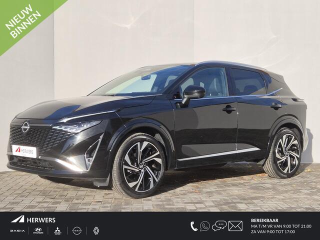 Nissan QASHQAI 1.3 MHEV Xtronic Tekna Plus Automaat / Nieuw Model / Facelift / 1800kg Trekgewicht / HUD / Apple Carplay Android Auto / Panoramadak / Stuur-, Stoel en Voorruitverwarming / Elektrische achterklep / Stoel met massage functie /