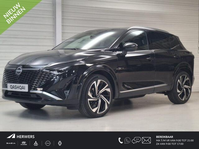 Nissan QASHQAI 1.3 MHEV Xtronic Tekna Plus / 1800kg Trekgewicht / Panoramadak / Lederen Bekleding / Bose Audio / Elektrische Stoelen met Geheugen / Google Maps Navigatie / Stoel- en Stuurverwarming / Verwarmde Voorruit / 360 Graden Camera /