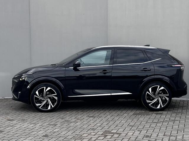 Nissan QASHQAI 1.3 MHEV Xtronic Tekna Plus Automaat / 1.800 kg trekgewicht / Panorama dak / Leder / Elektr. stoelen en klep / Navigatie / Adaptieve CC / HUD / Camera 360° / Stuur-, stoel- en voorruitverwarming / 20" LM wielen /