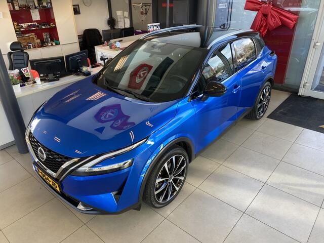 Nissan QASHQAI 1.3 MHEV Xtronic Tekna Plus,1e Eigenaar,Dealeronderhouden,Automaat.Panoramadak,Navigatie,Rondomzicht Camera,Head-Up Display,Volledig Digitaal Instrumentenpaneel,Climate&Cruisecontrol Adaptief,Telefoonlader,Bose,Luxe Leder.Stuur&Stoelverwarming&Massagefunt