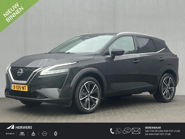 Nissan QASHQAI 1.3 MHEV Xtronic Tekna / Vaste Trekhaak 13-polig (Trekgewicht 1.800kg) / all seasons / Panoramadak / HUD / 360° Camera / Apple Carplay & Android Auto / Navigatie full map / Keyless Entry & Start / Elektrisch Verstelbare Bestuurdersstoel / Elektrische Ac