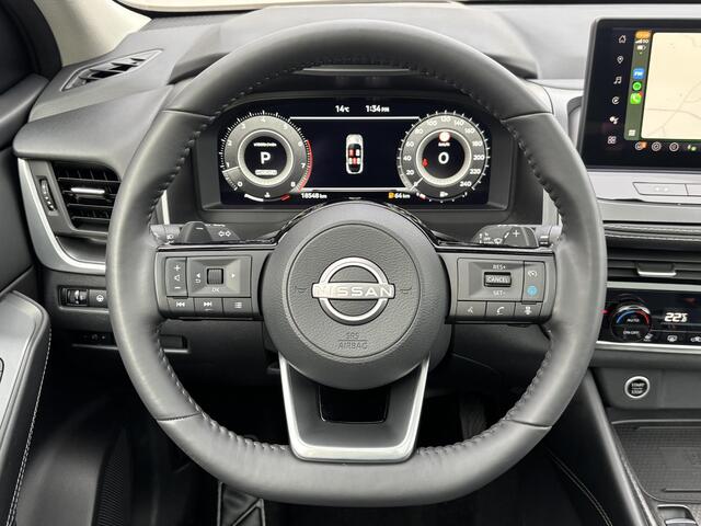 Nissan QASHQAI 1.3 MHEV Xtronic N-Connecta / Fabrieksgarantie tot 03-2028 < 100.000 km / Panoramadak / Head-up display / Elek. Klep / Cold Pack / Easy Pack / Facelift / Trekgewicht 1800 kg / Elektrische achterklep / Stuur-, Stoel en Voorruit verwarming / Rondomzicht cam