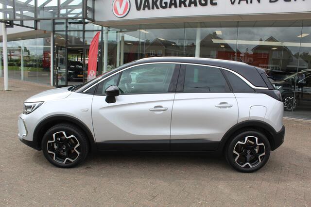 Opel Crossland 1.2-110pk Turbo 'Elegance'. Mooie en luxe hoogzitter met weinig km's ! Volautm. airco dual, cruise control, camera, comfortstoelen, metallic lak, LM wielen, navigatie, telefoonvoorb., lane- en side assist, parkeersensoren v+a, LED verlichting etc.