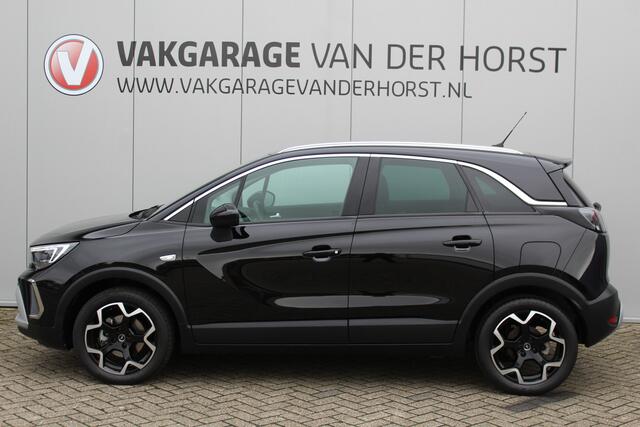 Opel Crossland 1.2 Turbo Elegance Mooie en luxe hoogzitter met weinig km's ! Volautm. airco dual, cruise control, camera, comfortstoelen, metallic lak, LM wielen, navigatie, telefoonvoorb., LED verlichting etc.