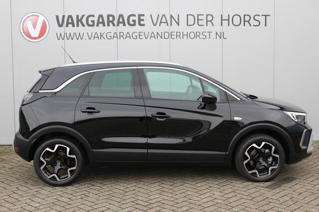 Opel Crossland 1.2 Turbo Elegance Mooie en luxe hoogzitter met weinig km's ! Volautm. airco dual, cruise control, camera, comfortstoelen, metallic lak, LM wielen, navigatie, telefoonvoorb., LED verlichting etc.