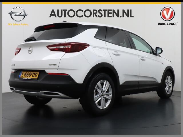 Opel Grandland X T131PK Apple Carplay Android Auto AGR-Comfortstoel Camera Navi Ecc Cruise Control Pdc DAB+ Regen-Lichtsensor Lane Assist Led Verkeersbord detectie Bluetooth Privacy Glas Lmv 17" Elegance 1e Eigenaar Origineel Nederlandse auto Euro 6