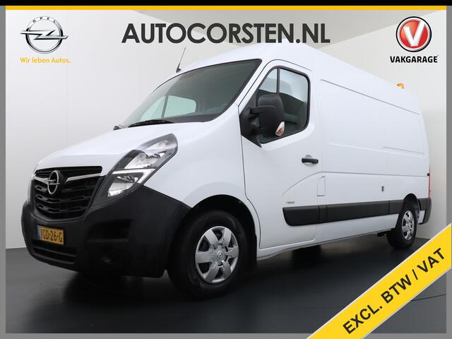 Opel MOVANO 2.3CDTI L2H2 Airco Navi Trekhaak 3-Persoons Cruise Control Pdc Bluetooth Kasten-inrichting Regen-Lichtsensor Schuifdeur Betonplex Vloer Wandbetimmering Euro 6 1e Eigenaar 2.500kg Trekgewicht