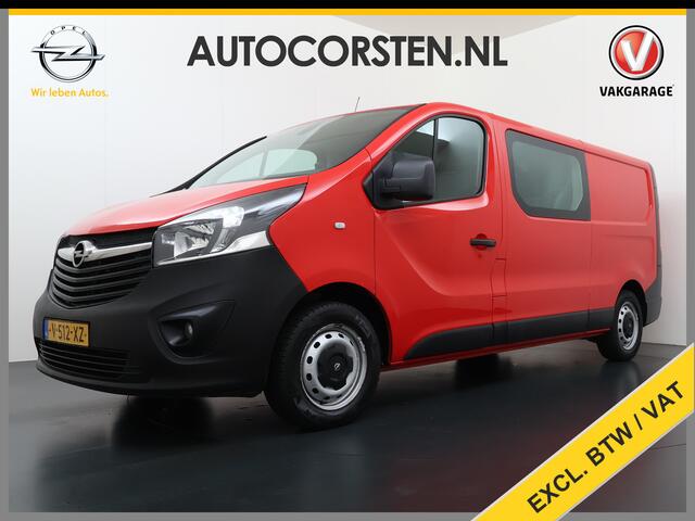 Opel VIVARO 1.6CDTI 126PK L2H1 DC Dubbele Cabine 5-Persoons Navi Camera Airco Trekhaak Cruise Control Pdc Sport EcoFlex Betonplex Vloer Wandbetimmering Schuifdeur Euro 6 1e Eigenaar Origineel Nederlandse Auto