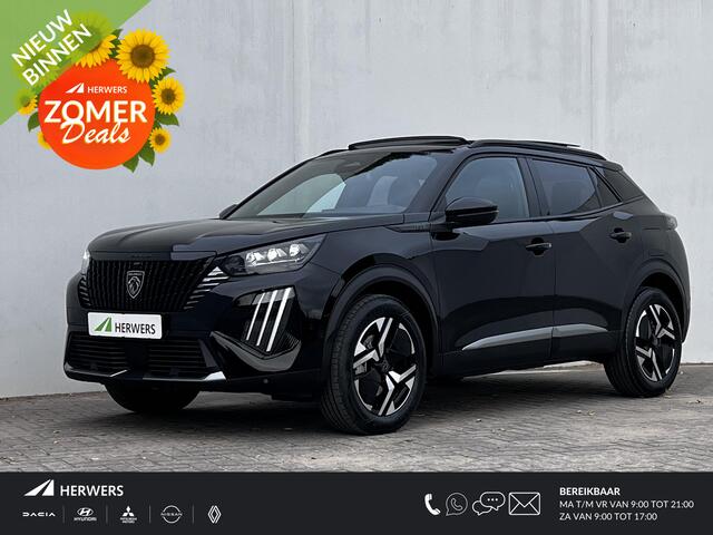 Peugeot 2008 1.2 Hybrid 145 GT / Veel voordeel, zo goed als nieuw / tot 8 jaar Garantie / Elektr. schuifdak en bestuurdersstoel / Stoelverwarming / Camera 360° / Adapt. CC / Navi / Apple Carplay Android / 17" LM wielen / ook in grijs leverbaar