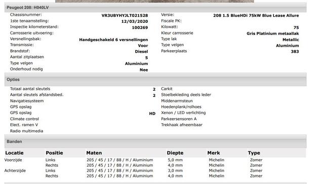 Peugeot 208 1.5 HDi Blue Lease Allure / Trekhaak / Airco-ecc./ Xenon / Pdc.+Camera / Navigatie / Radio-multimedia /