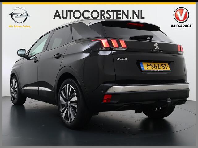 Peugeot 3008 T131PK Pano-Dak Premium Elektr.Stoelen+Geheugen Adaptive-Cr. 360°Camera Trekhaak 1/2 Leer Apple Carplay Android Auto Navi Ecc Blue Premium LED Comfort Stoelen Bluetooth DAB Elek.Achterklep Led Stoelverwarming Lmv 19" Privacy Glas Origineel Nederlandse Aut