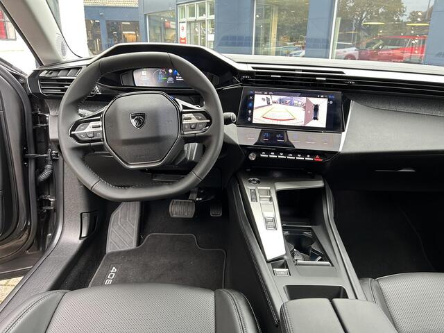 Peugeot 408 1.6 HYbrid Allure Pack 180 EAT8 | Automaat | Volledig Zwart Leder | Navigatie | Afneembare Trekhaak | All Season banden | Digitaal Dashboard | Dode Hoek Bewaking | LED Verlichting | Draadloze Telefoonlader