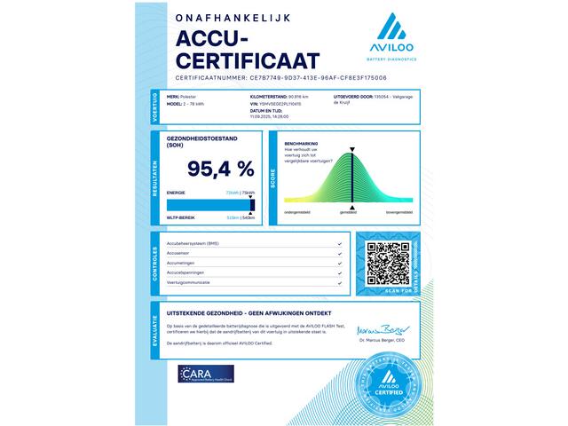 Polestar 2 Long Range Single Motor 78 kWh SoH 95,4! | ACC | Navigatie | 360° Camera!