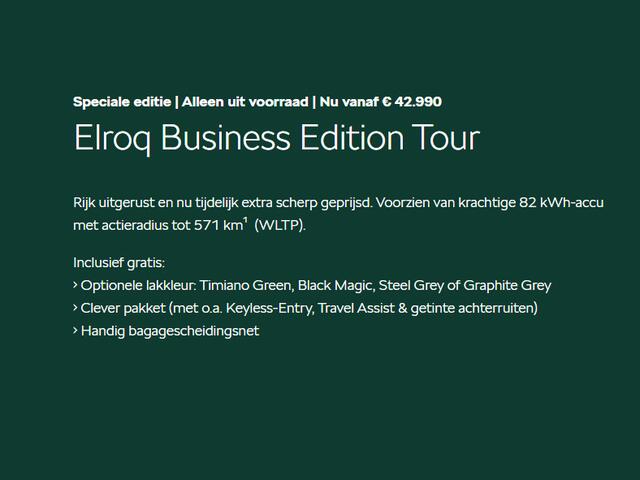 Skoda Elroq Business Edition Tour Elektromotor 210 kW / 286 PK | Graphite Grey | 1500,- inruilvoordeel!!