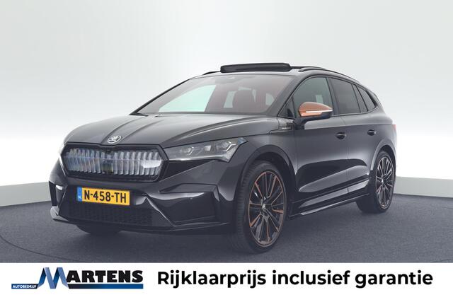 Skoda Enyaq iV 80 204pk Founders Edition Black 204pk Warmtepomp Leder Trekhaak 360Camera Massage Panoramadak Navigatie