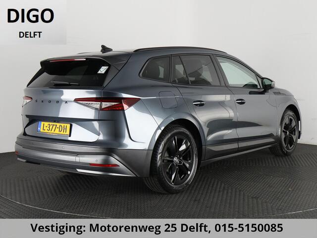 Skoda Enyaq iV 80 (204PK) ACCU 93%! BEREIK 537KM GARANTIE 4-2031 BLACKLINE. NAVIGATIE . STUURWIEL VERWARMD . PARKEERSENSOREN VOOR & ACHTER .