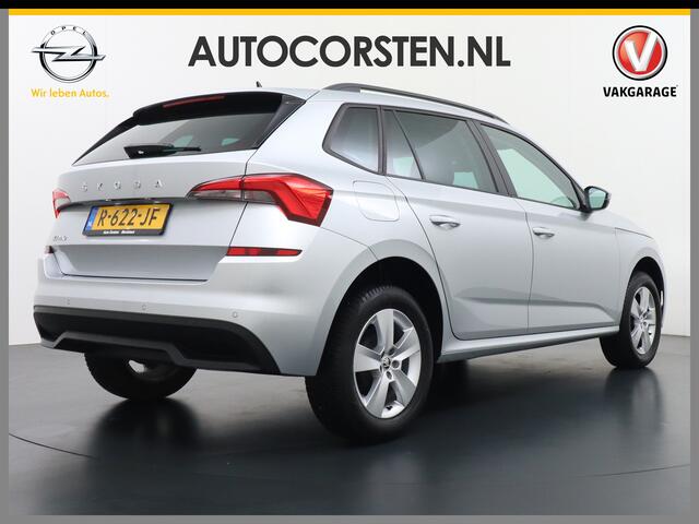 Skoda Kamiq T 111pk Smartlink Usb Pdc CruiseControl Ecc Dakrails Led Lane/Front-Assist Isofix Dab 4xElek.Ramen VerwarmdeSpiegels Aut.Verlichting VerstelbareStoelen/Stuur 16''LM NL-auto Hoge Instap Ambition 1.0 TSI