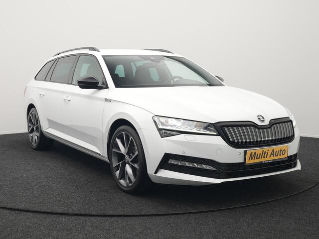 Skoda SUPERB Combi 1.4 TSI iV Sportline Business Plug In Hybrid 218pk Dealer O.H PHEV | Adaptive Cruise | Alcantara Sportstoelen Memory & Verwarmd | Apple Carplay | Sfeerverlichting | Keyless | Blis | Camera | Virtual | Navigatie | DAB |