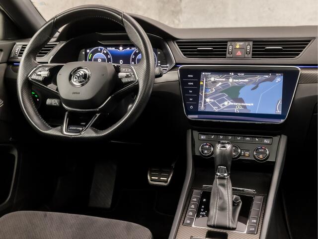Skoda SUPERB Combi 1.4 TSI iV Sportline 218Pk Automaat (PANORAMADAK, VIRTUAL COCKPIT, APPLE CARPLAY, LEDER/ALCANTARA, MEMORY SEATS, KEYLESS, 360 CAMERA, ADAPTIVE CRUISE, SFEERVERLICHTING, NIEUWE APK, NIEUWSTAAT)