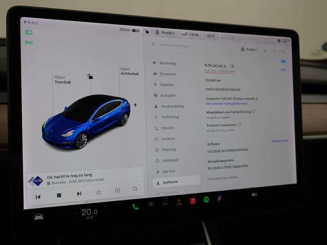 Tesla Model 3 Performance AWD 513pk FSD-MEEGELEVERD PAKKET! ¤71.440,- nieuw! 0-100kmh 3.4sec! Lmv-20" AutoPilot Carbon-Spoiler Full Self-Driving Capability (=autonome parkeerfunctie, autopilot, zelfstandige rijstrookwissel ¤ 6.400) Premium-HiFi Pano.dak Camera Leer Ada
