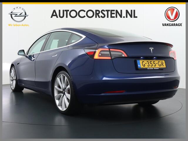 Tesla Model 3 Performance AWD 513pk FSD-MEEGELEVERD PAKKET! ¤71.440,- nieuw! 0-100kmh 3.4sec! Lmv-20" AutoPilot Carbon-Spoiler Full Self-Driving Capability (=autonome parkeerfunctie, autopilot, zelfstandige rijstrookwissel ¤ 6.400) Premium-HiFi Pano.dak Camera Leer Ada