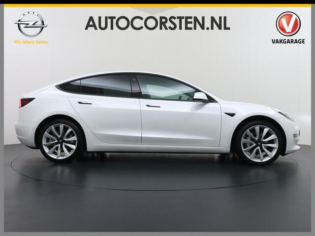 Tesla Model 3 Long Range AWD 75kWh Soh 89% Lmv 19" Navi Ecc Leder Panoramadak Adaptive Cruise Control Autopilot Elek.Stoelen+Verwarmd+Memory Premium Audio 4WD Privacy Glas Fabrieksgarantie op Accu en motor tot 24-08-2028 1e Eigenaar Origineel Nederlandse Auto
