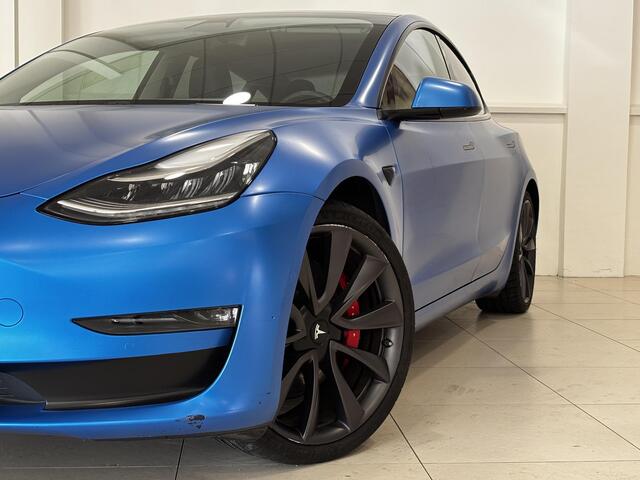 Tesla Model 3 Performance AWD 75 kWh | FSD Full Self driving | 89% SOH | Performance | Blauw Wrap |