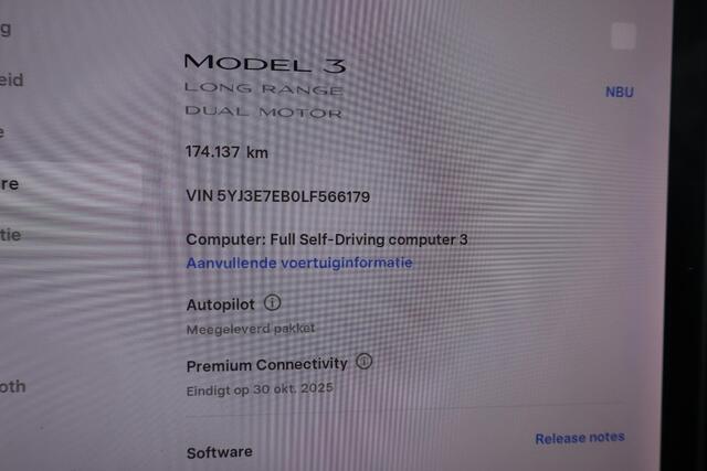 Tesla Model 3 Long Range AWD 75 kWh Autopilot, Camera, Panoramadak, Lederen interieur