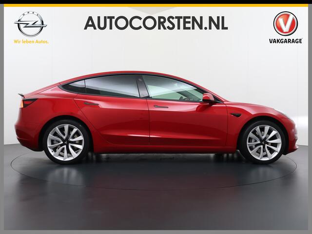 Tesla Model 3 Long Range AWD 75kWh 463PK 19"Lmv FSD-3 Computer Premium Audio AutoPilot Panoramadak Camera's Leer Adaptive-Cruise-Control+Stop&Go Pdc Dual-Ecc Dual-Motor Keyless 4WD Stoel en achterbank verwarming Elektr.Stoelen+Memory+Easy-Entry WiFi SOH 87% Fabrieksgar