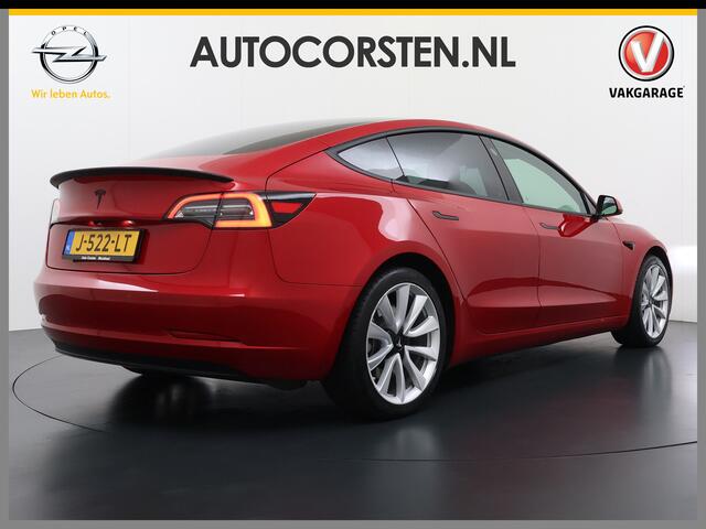 Tesla Model 3 Long Range AWD 75kWh 463PK 19"Lmv FSD-3 Computer Premium Audio AutoPilot Panoramadak Camera's Leer Adaptive-Cruise-Control+Stop&Go Pdc Dual-Ecc Dual-Motor Keyless 4WD Stoel en achterbank verwarming Elektr.Stoelen+Memory+Easy-Entry WiFi SOH 87% Fabrieksgar